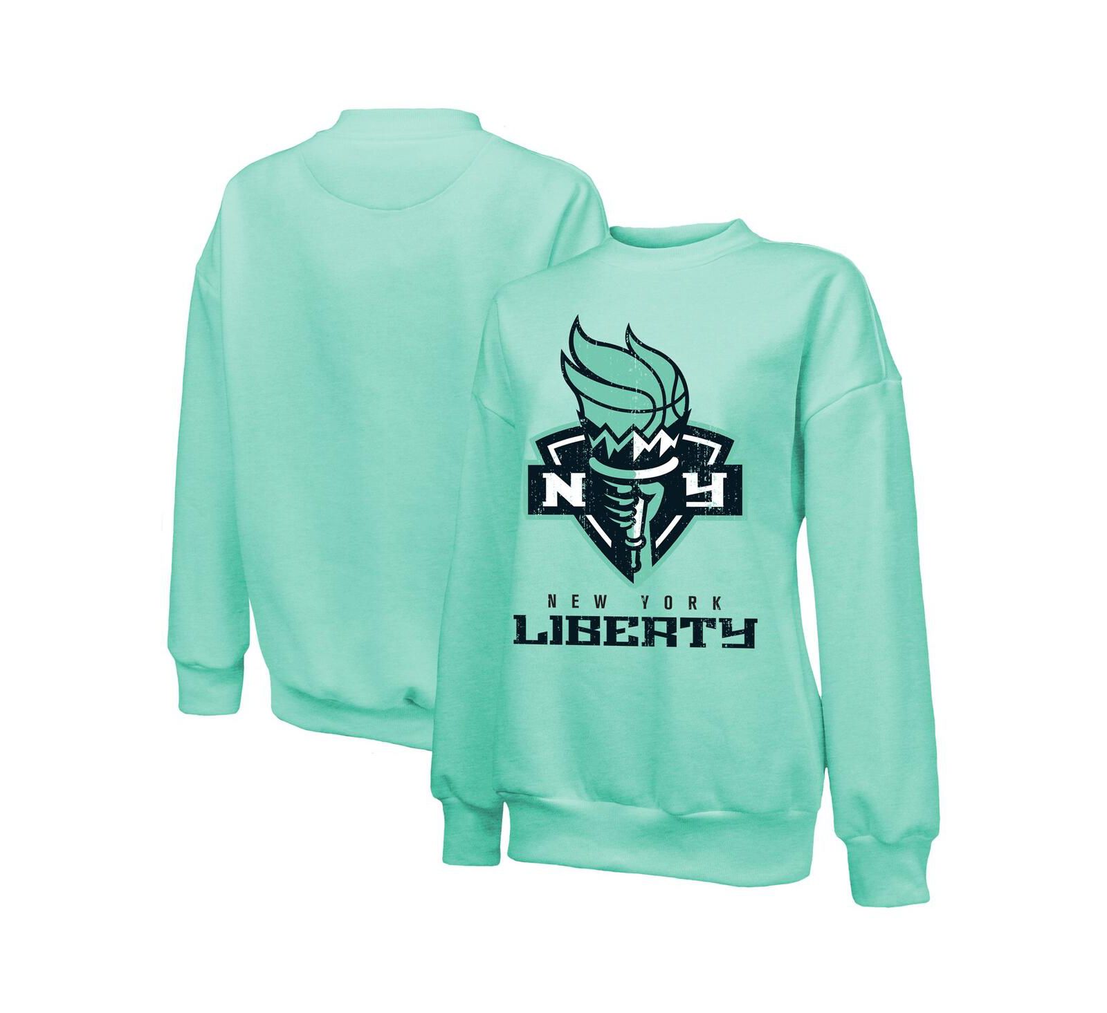 Majestic Женский свитшот New York Liberty Primary Logo с заниженной линией плеча