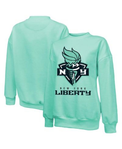 Majestic Женский свитшот New York Liberty Primary Logo с заниженной линией плеча