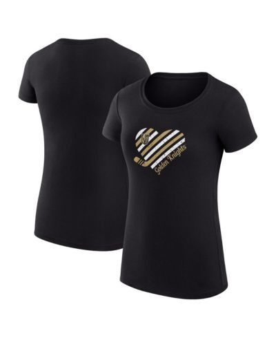 Женская футболка G-III 4Her by Carl Banks Black Vegas Golden Knights Super-Slim Fit Lightweight Heart