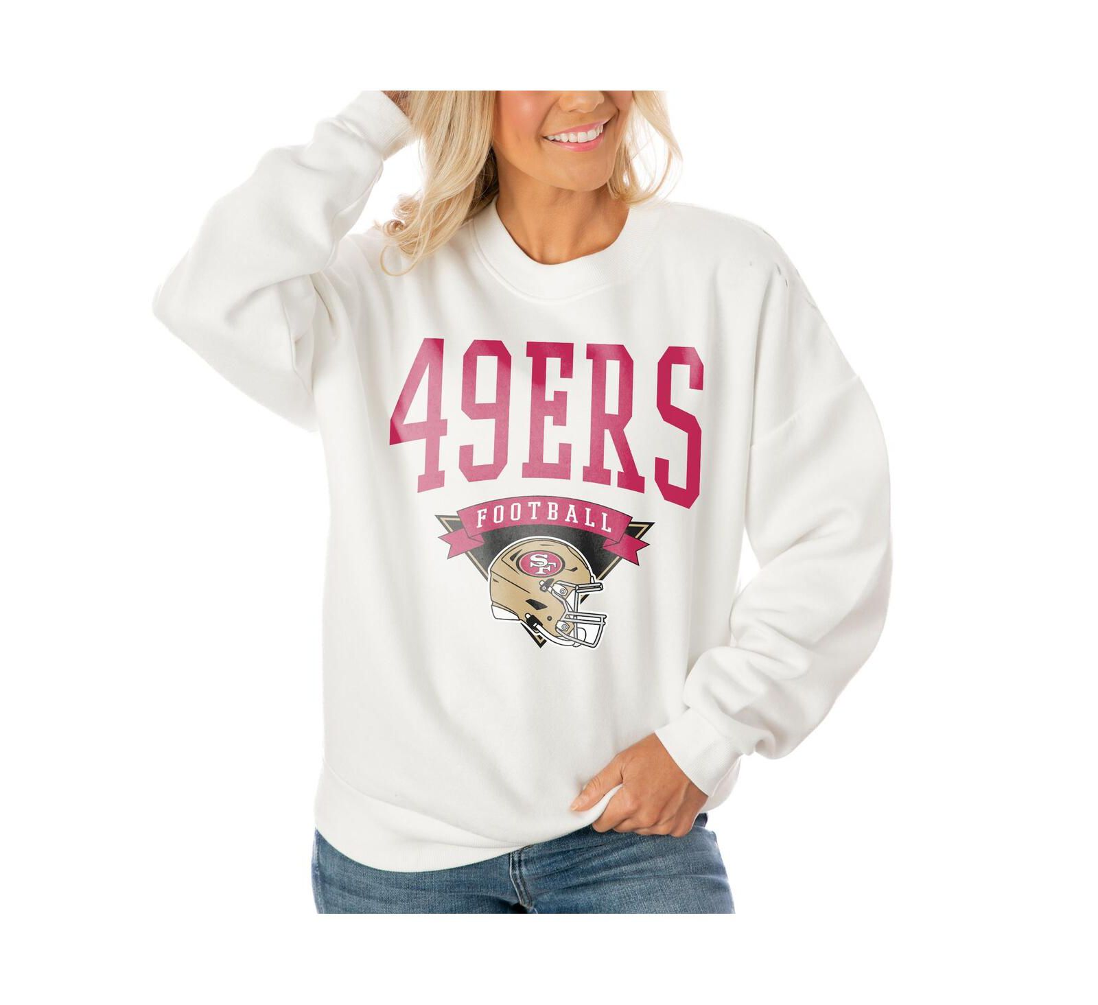 Женский белый объемный свитшот-пуловер Gameday Couture San Francisco 49ers Tri-Blend