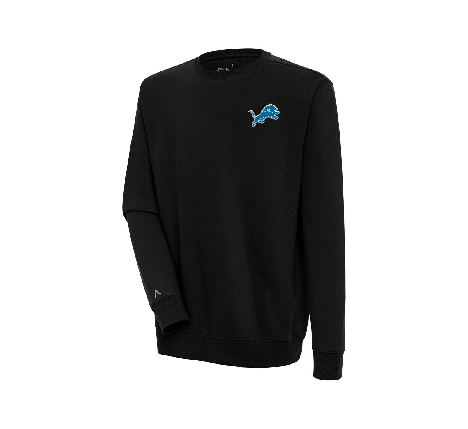 Antigua Men's Black Detroit Lions Victory Pullover Sweatshirt