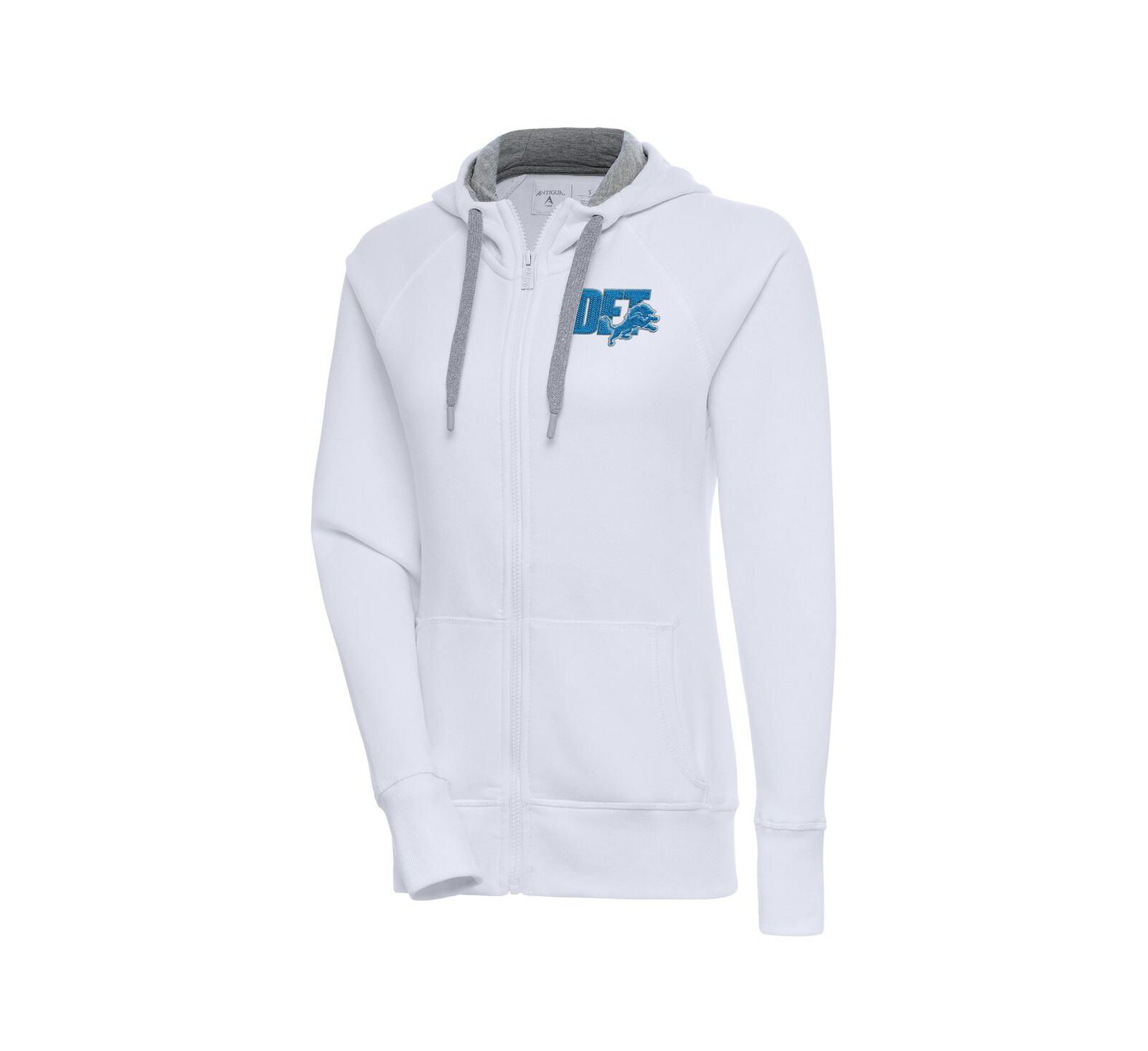 Женское худи Antigua White Detroit Lions Victory Full-Zip