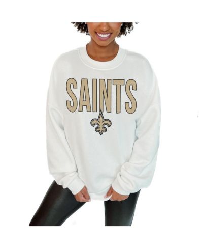 Женское объемное свитшот Gameday Couture New Orleans Saints, белое, с длинным рукавом