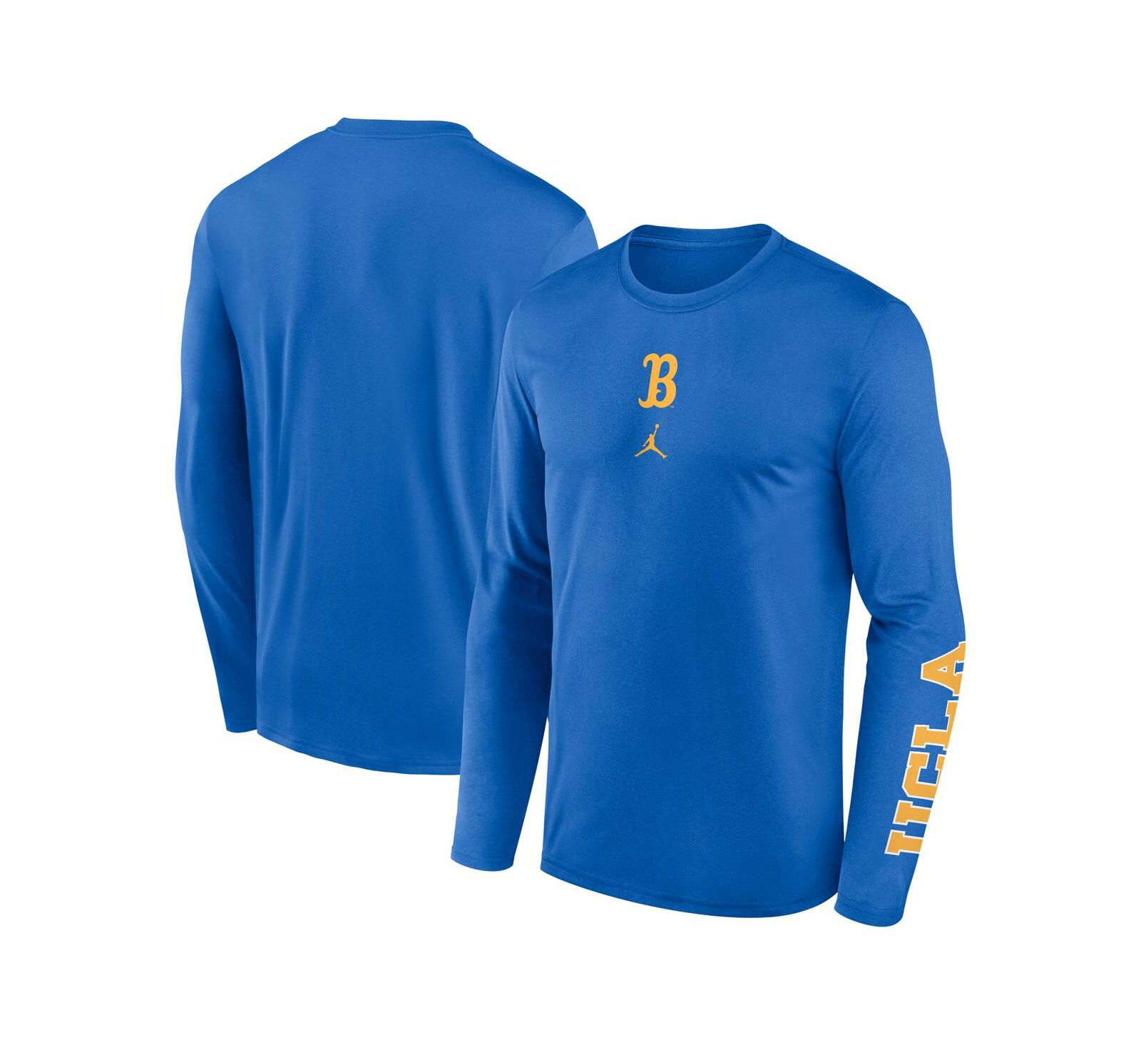 Мужская футболка Jordan Blue UCLA Bruins Primetime Two-Hit Legend Dri-FIT с длинным рукавом
