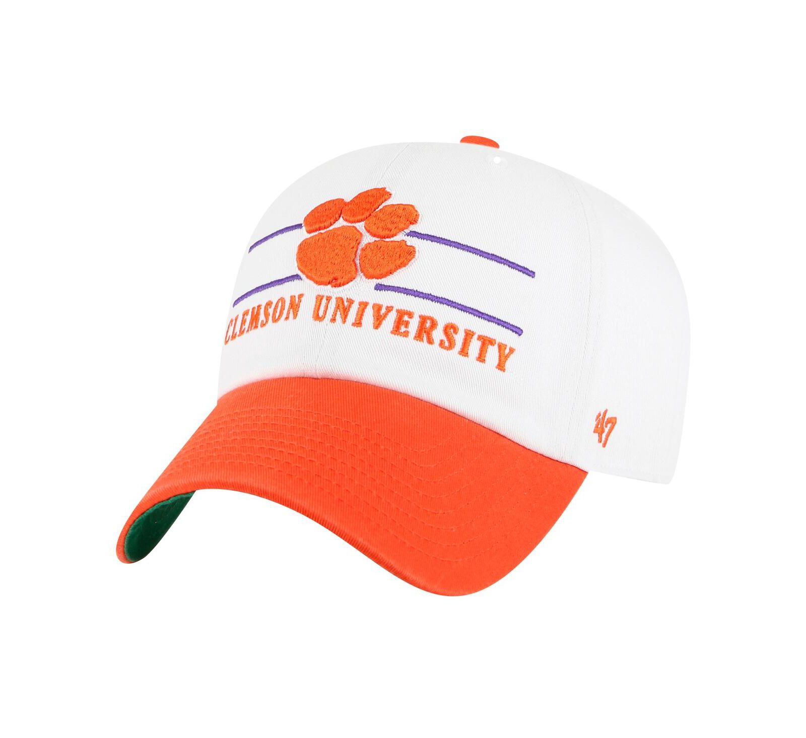 '47 Brand Men's White Clemson Tigers Gridiron Clean Up Adjustable Hat
