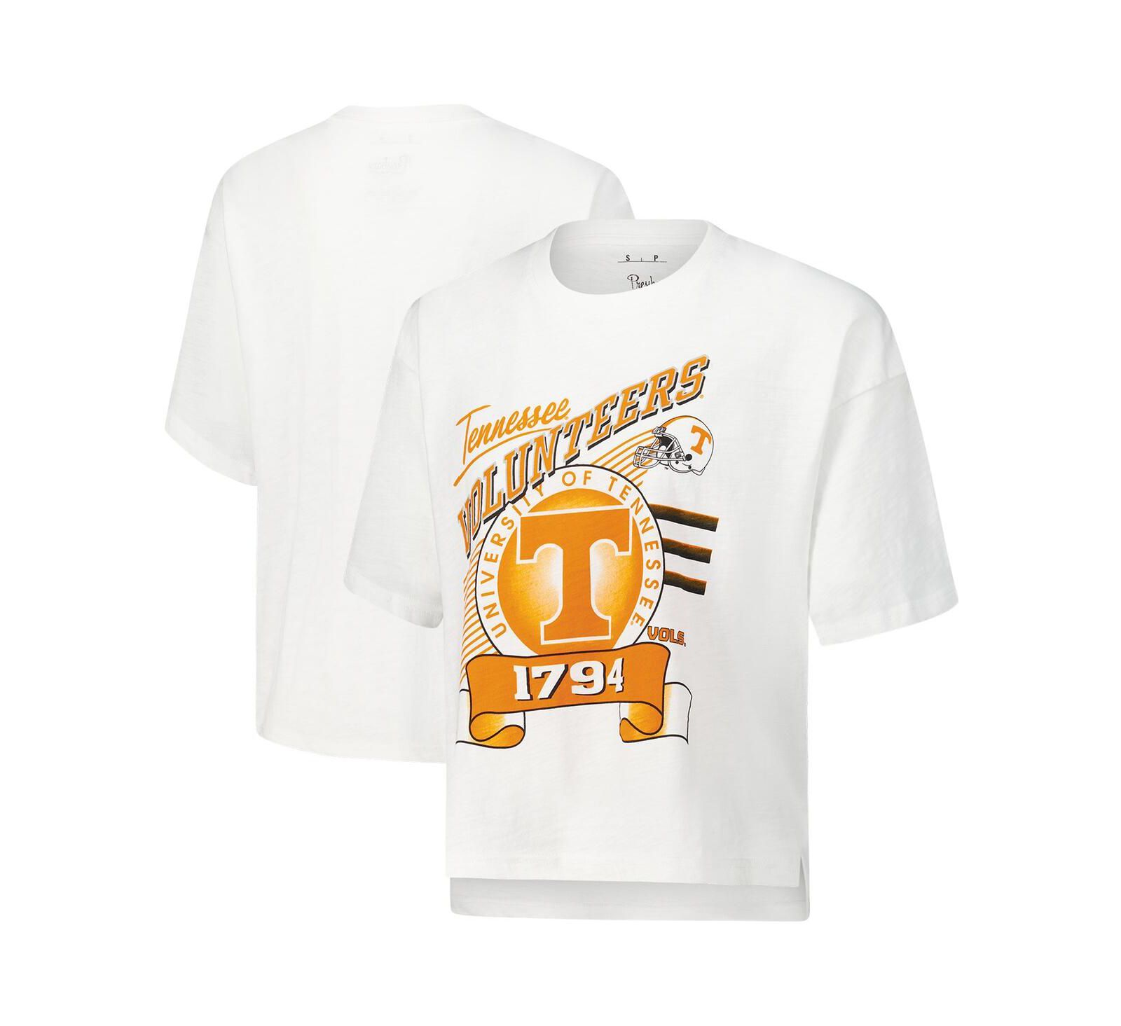 Женская футболка Pressbox White Tennessee Volunteers Rock Roll Slub