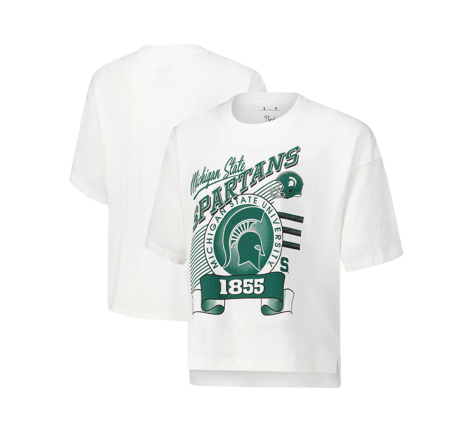 Женская футболка Pressbox Michigan State Spartans Rock Roll Slub