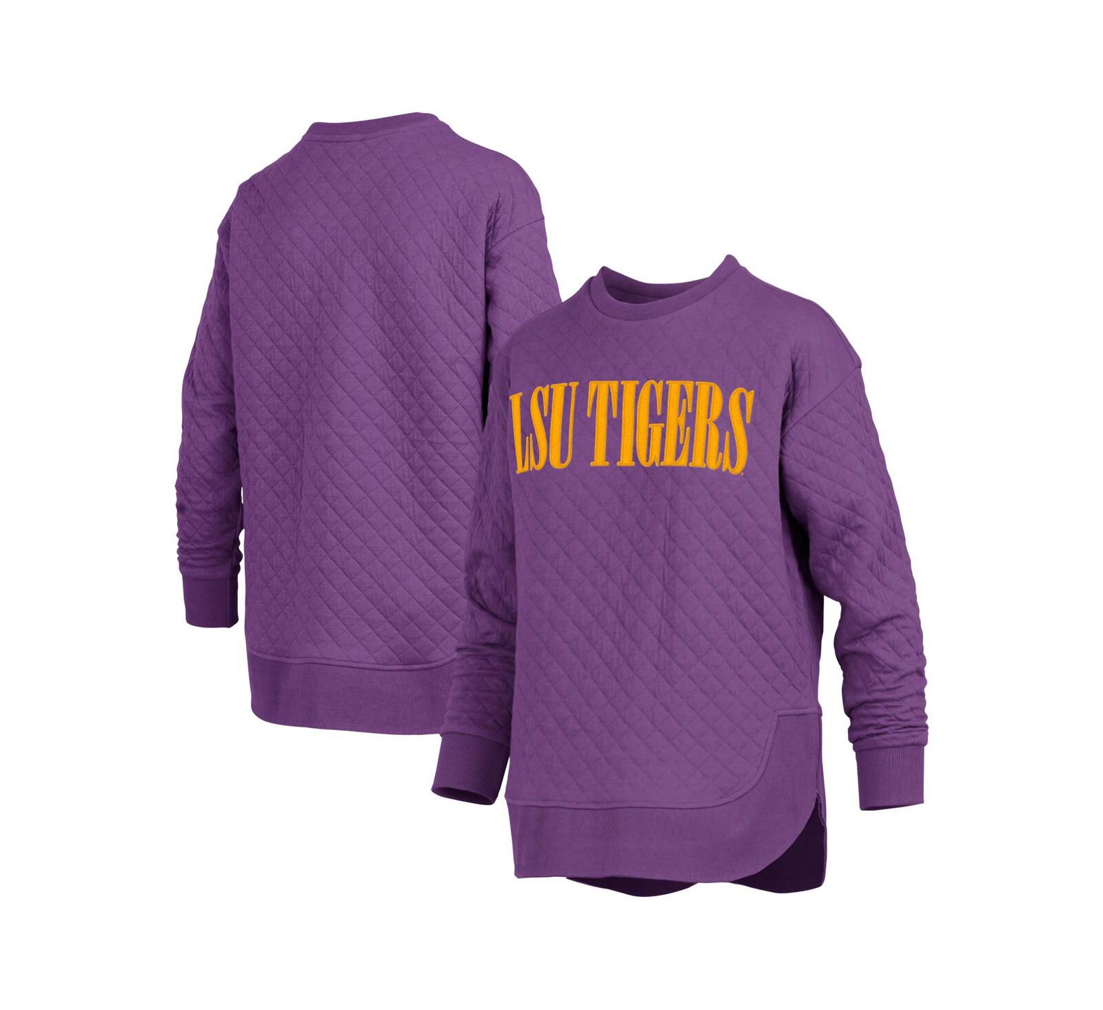 Pressbox Женское худи LSU Tigers с длинным рукавом, фиолетовое, стеганое