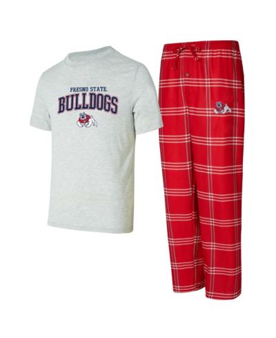 Мужской комплект для сна Concepts Sport Fresno State Bulldogs: топ и брюки, серый/красный