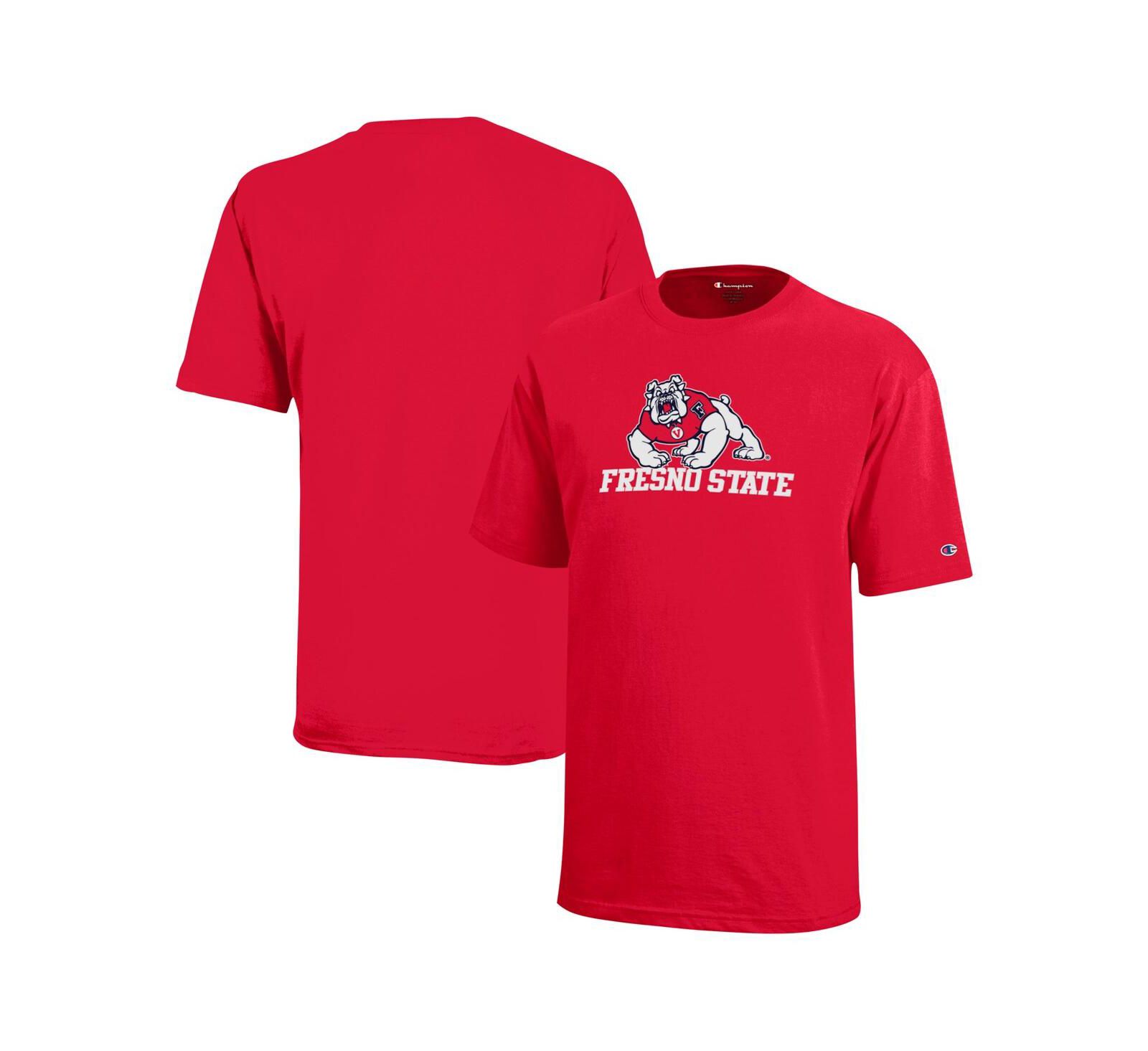 Champion Big Boys and Girls Red Fresno State Bulldogs Arch Over Logo T-Shirt