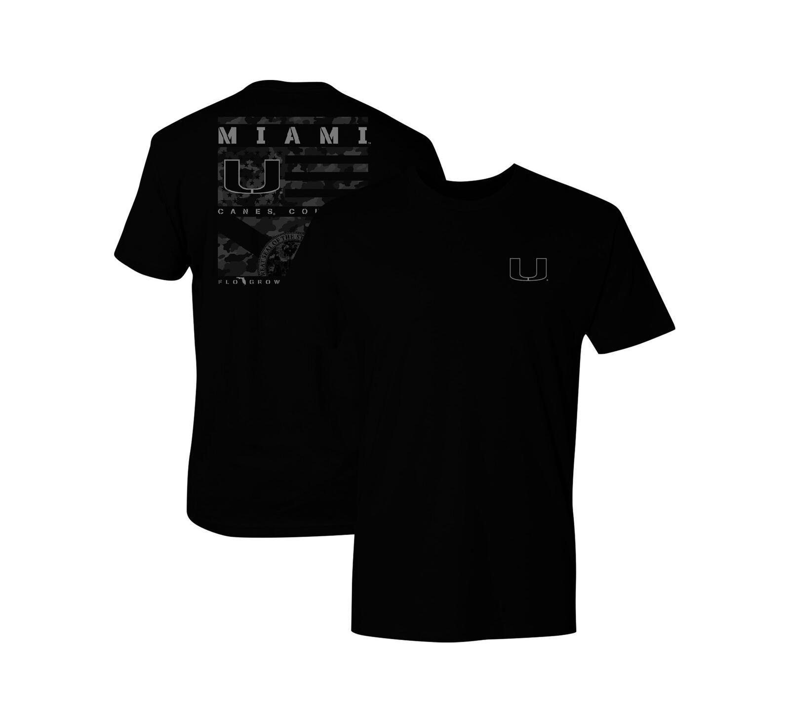 FloGrown Мужская футболка Black Miami Hurricanes Camo Flag Panel T-Shirt