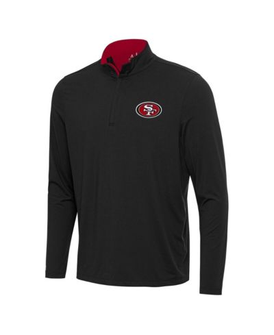 Мужская толстовка Antigua San Francisco 49ers Content Quarter-Zip, черная/алая