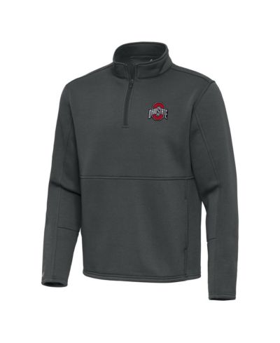 Antigua Men's Gray Ohio State Buckeyes Twist Quarter-Zip Pullover Jacket