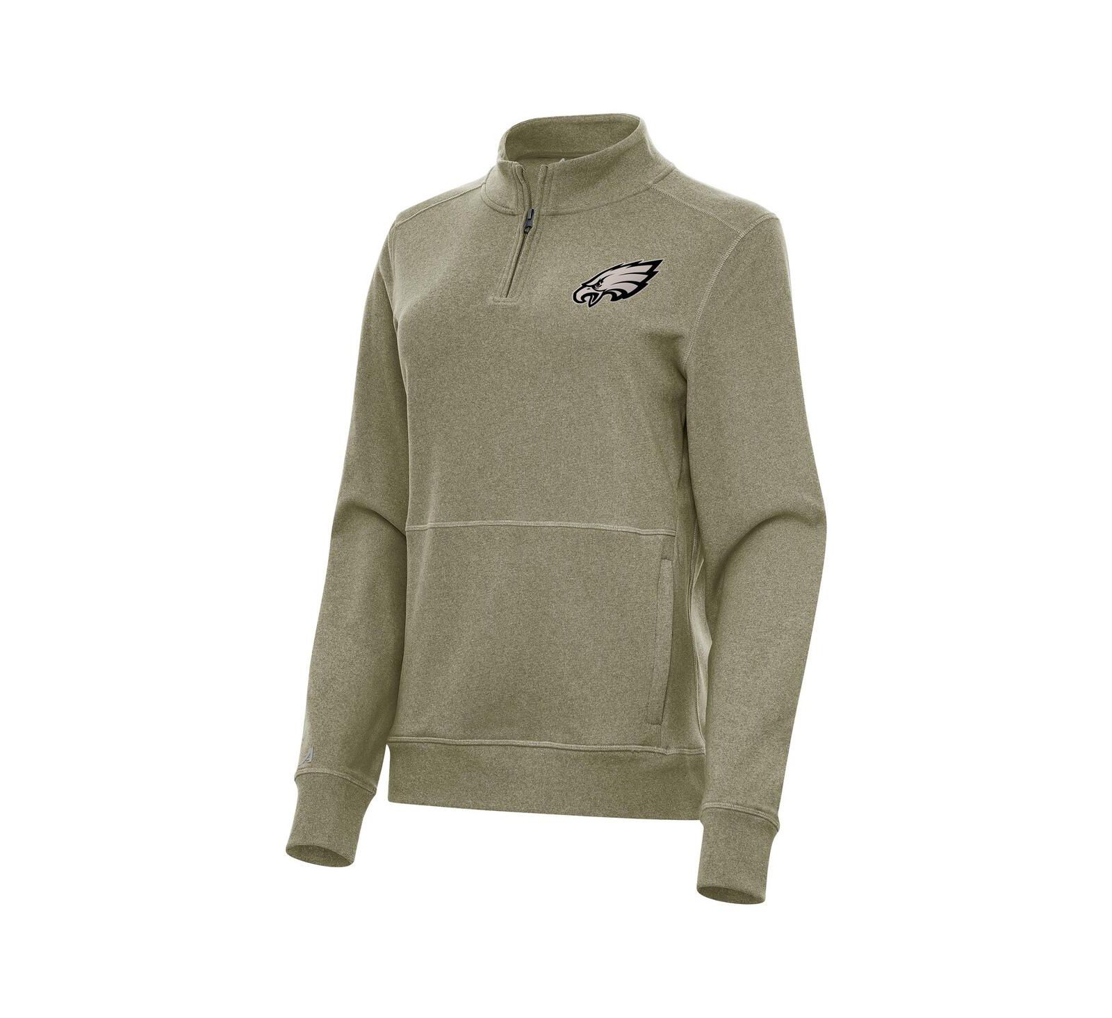 Antigua Женский топ Antigua Philadelphia Eagles Crush Quarter-Zip Olive