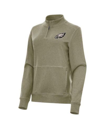 Antigua Женский топ Antigua Philadelphia Eagles Crush Quarter-Zip Olive