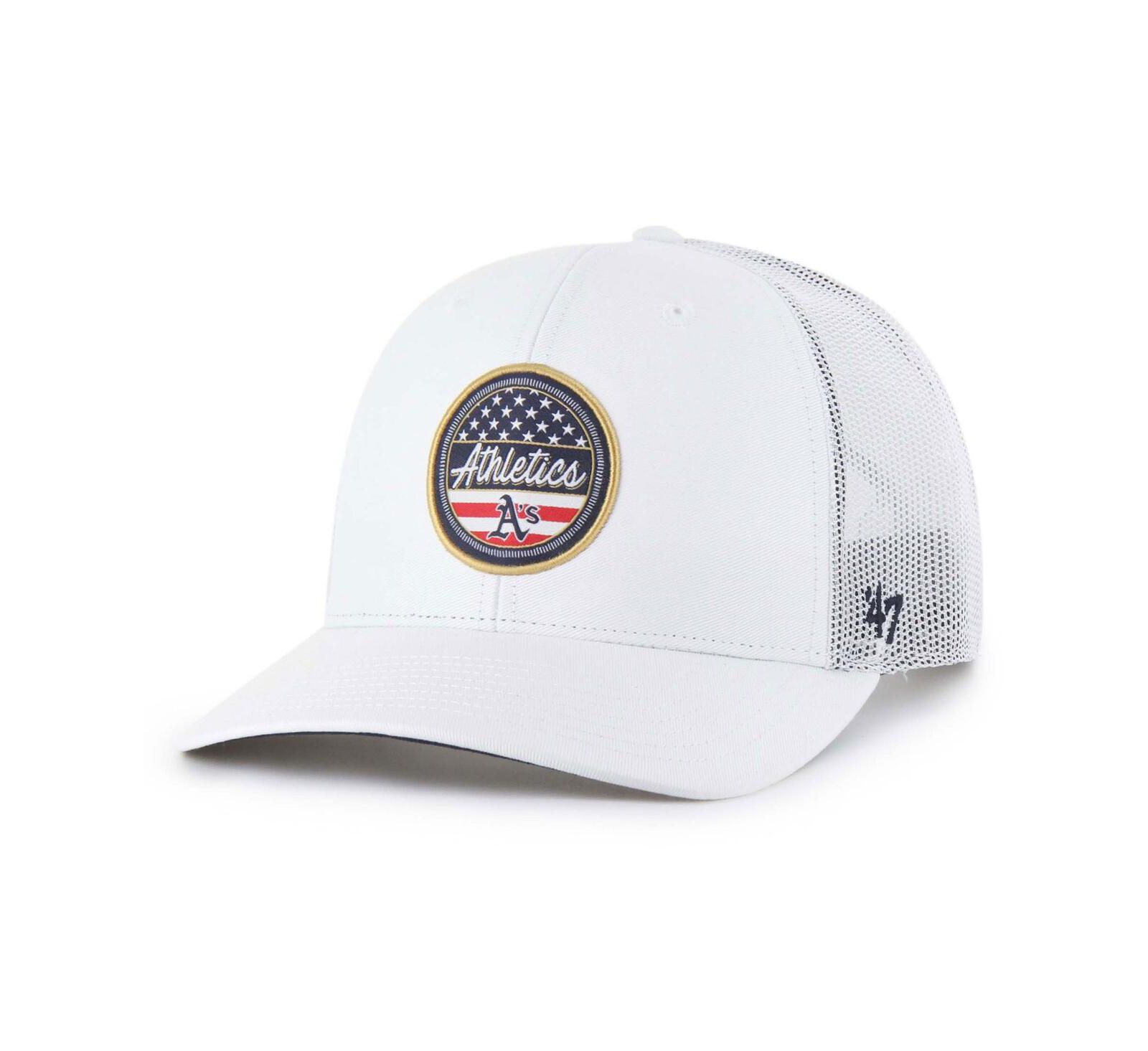 Мужская бейсболка '47 Brand White Athletics Homage Adjustable Trucker