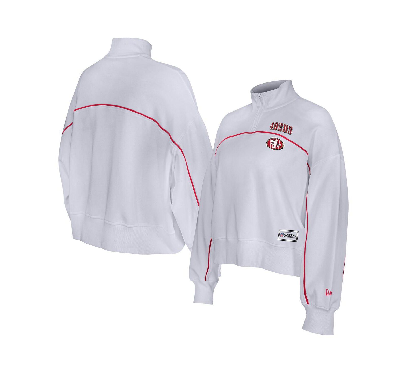 New Era Женский белый свитшот Quarter-Zip San Francisco 49ers Functional Fandom