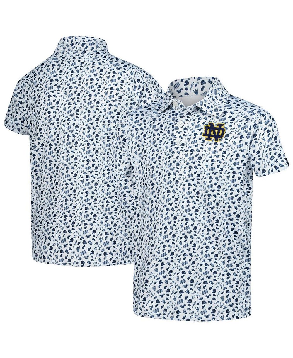 Поло рубашка Garb White Notre Dame Fighting Irish Tom с принтом для мальчиков и девочек