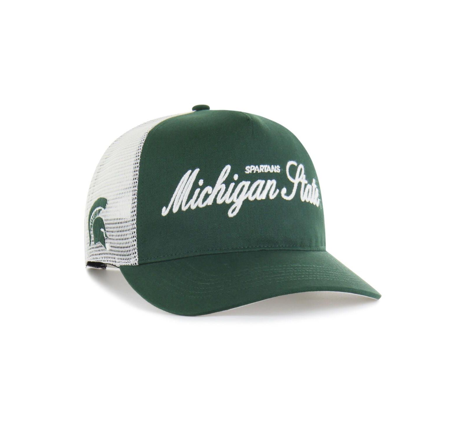 Мужская и женская кепка '47 Brand Michigan State Spartans Contemporary Basics Foundation Trucker Hitch Adjustable Hat Dark Green