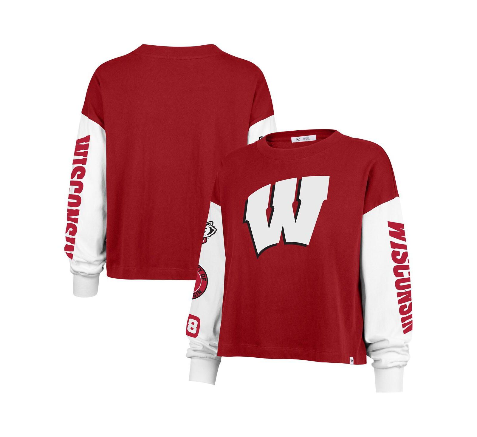 Женская футболка '47 Brand Wisconsin Badgers Sydney Long Sleeve, красная