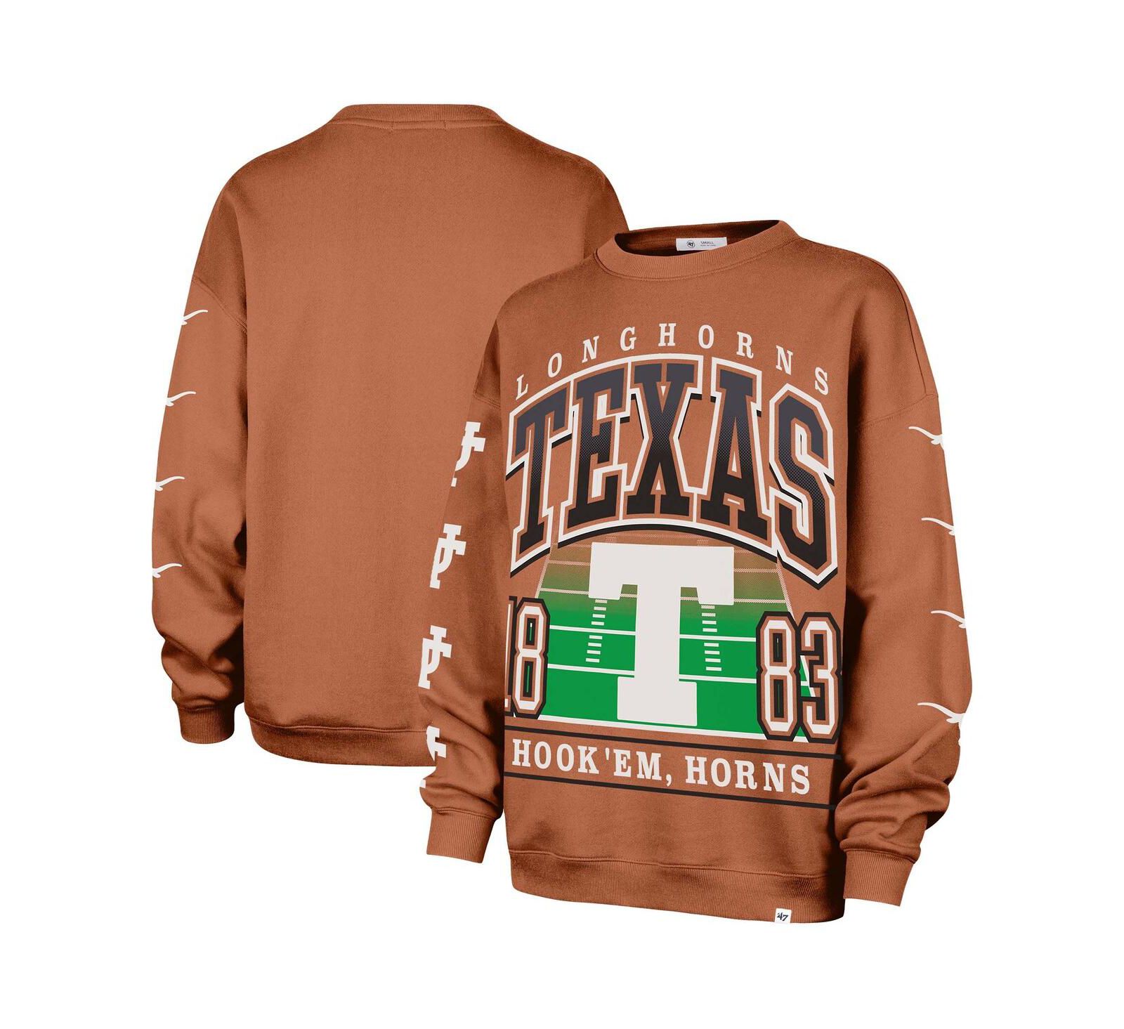 Женское оверсайз свитшот '47 Brand Texas Orange Texas Longhorns Go Big