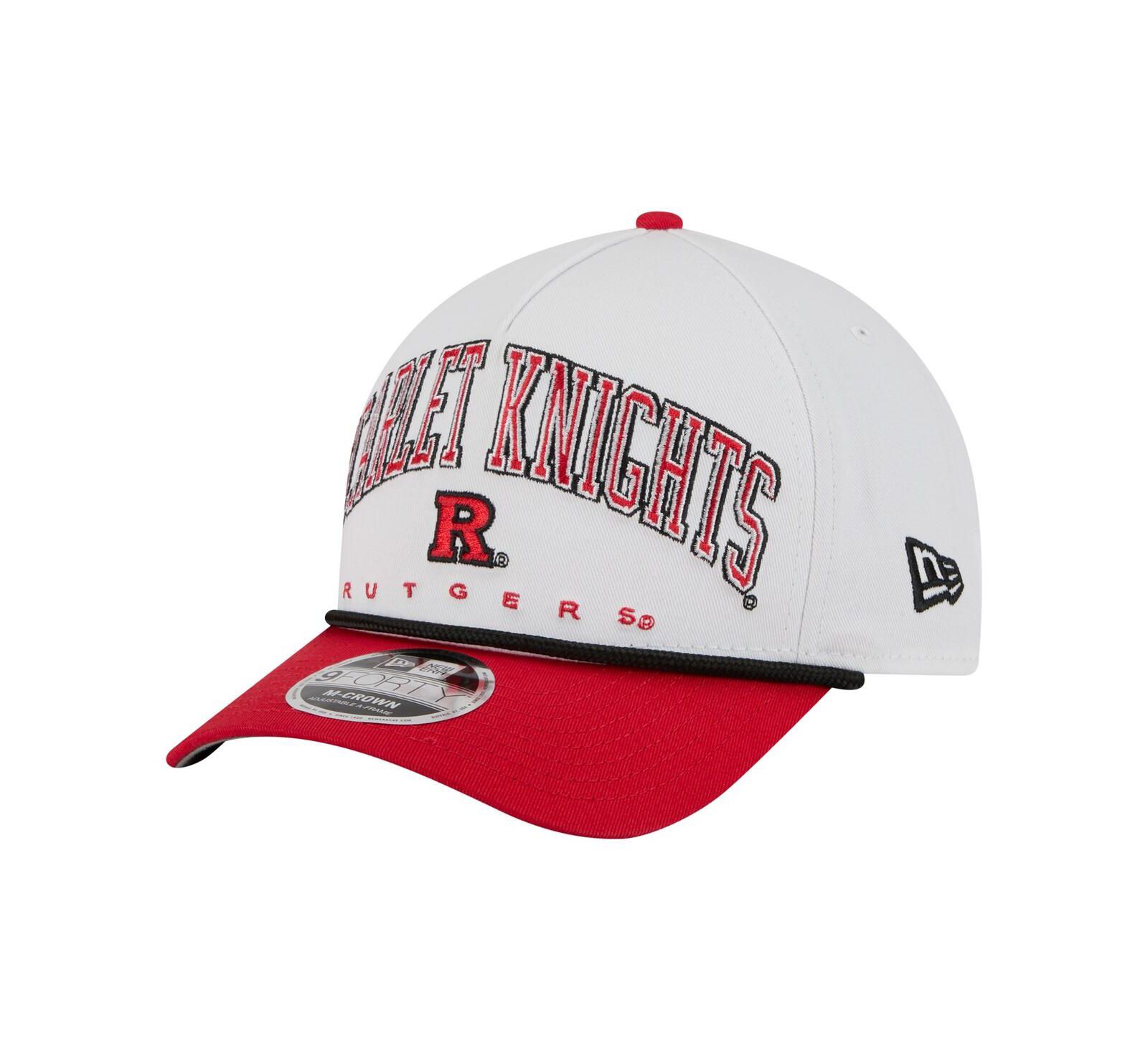Мужская кепка New Era Rutgers Scarlet Knights 9FORTY A-Frame M-Crown регулируемая белая/красная