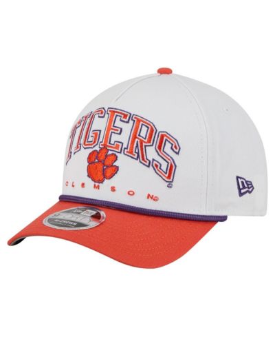 Мужская кепка New Era Clemson Tigers Arch Two-Tone Rope 9FORTY A-Frame M-Crown, бело-оранжевая