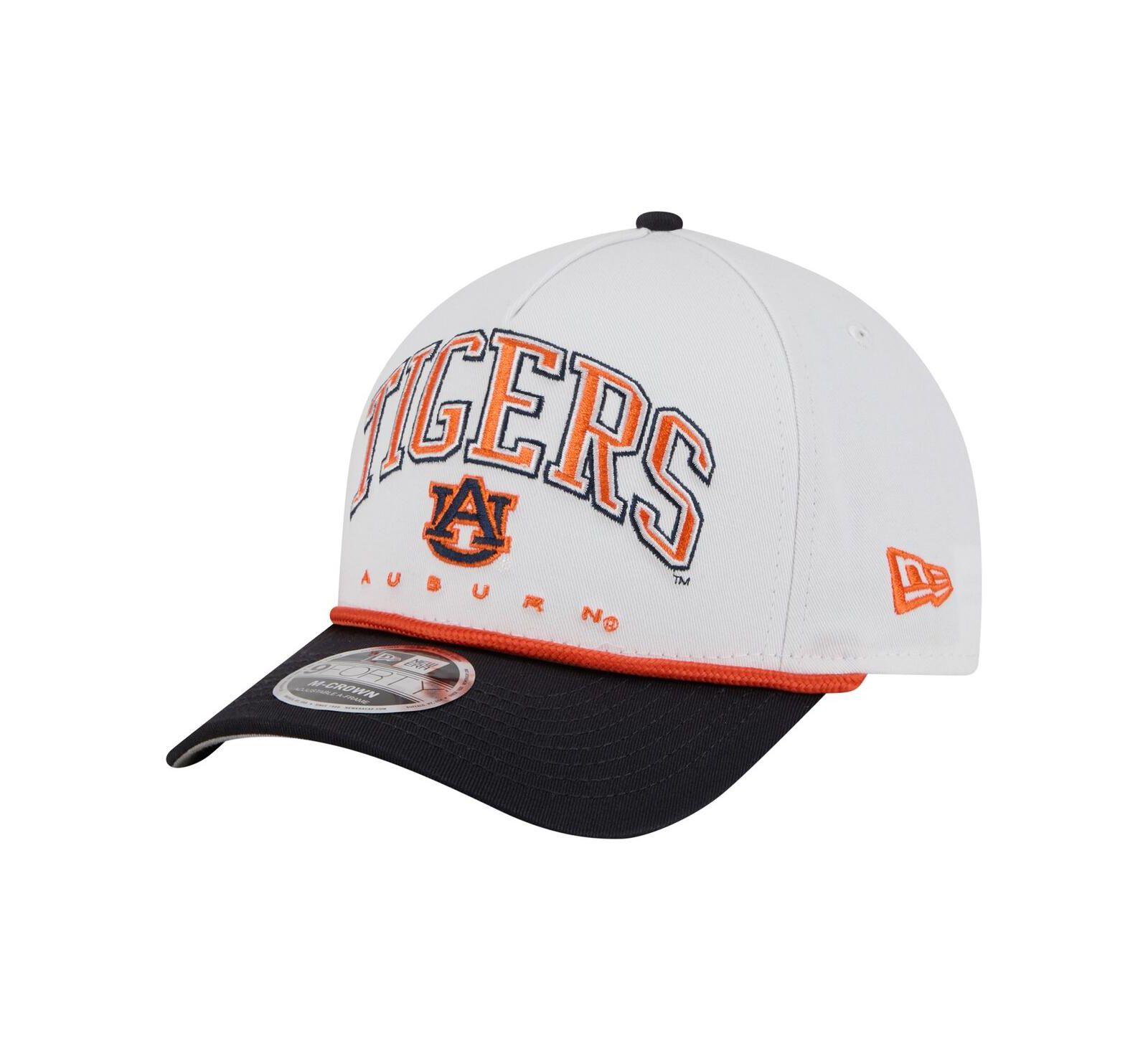 New Era Мужская белая/темно-синяя кепка 9FORTY A-Frame M-Crown с логотипом Auburn Tigers