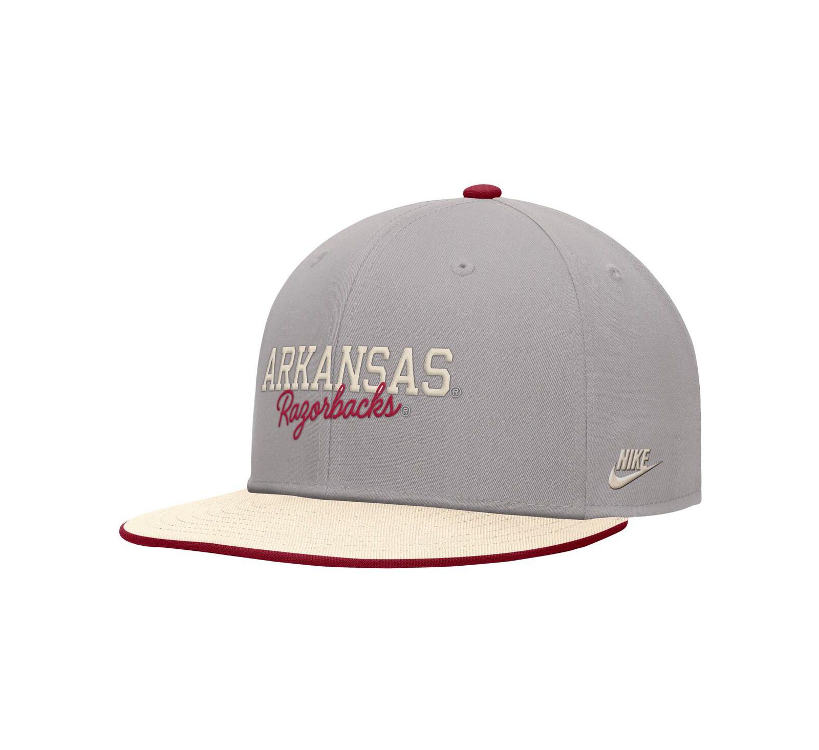 Мужская кепка Nike Arkansas Razorbacks Vintage Script Pro Dri-FIT Snapback цвета Pewter