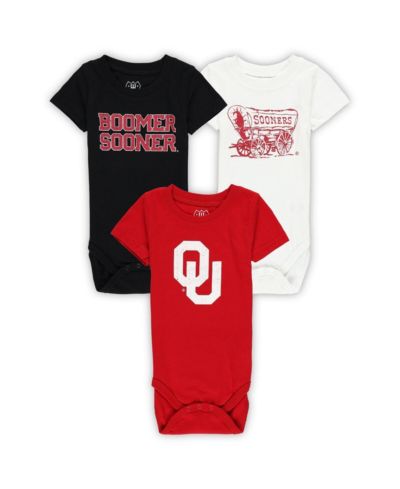 Wes & Willy Baby Boys and Girls Oklahoma Sooners 3-Pack Bodysuit Set