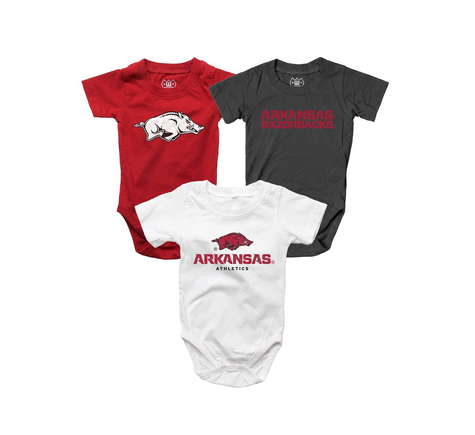Wes & Willy Набор из 3 боди для малышей Arkansas Razorbacks