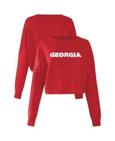 Женский укороченный вязаный пуловер Hype And Vice Red Georgia Bulldogs Oversized Cropped Ivy
