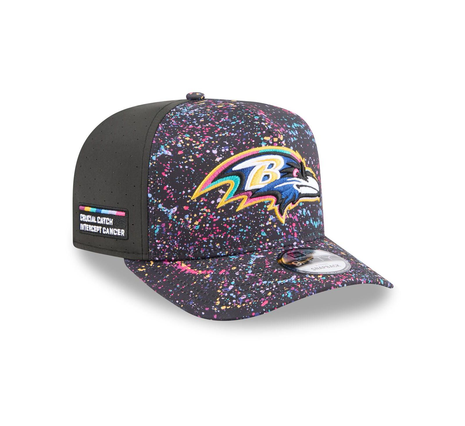 Мужская кепка New Era Baltimore Ravens 2025 NFL Crucial Catch A-Frame 9FIFTY Snapback, Black