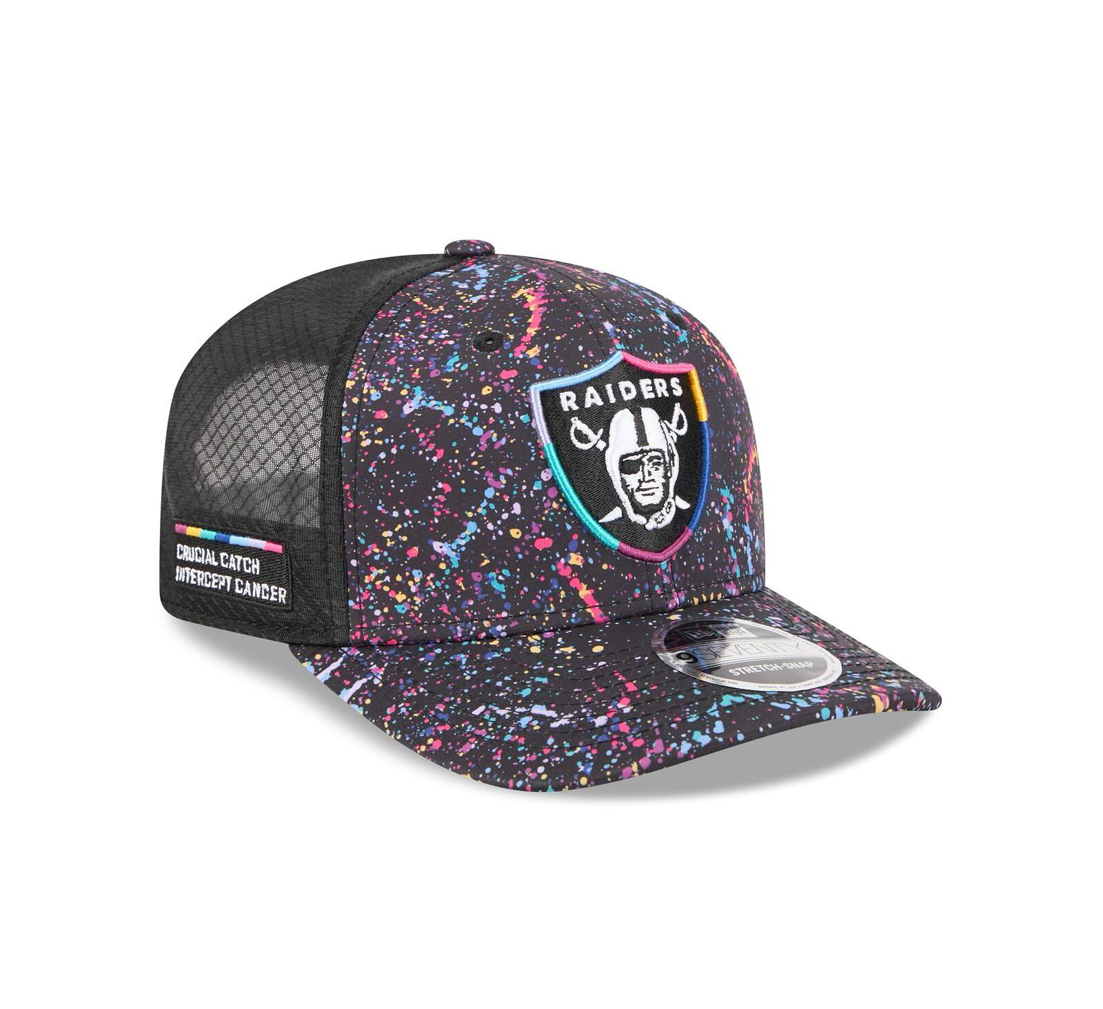 Регулируемая кепка New Era Men's Black Las Vegas Raiders 2025 NFL Crucial Catch 9SEVENTY