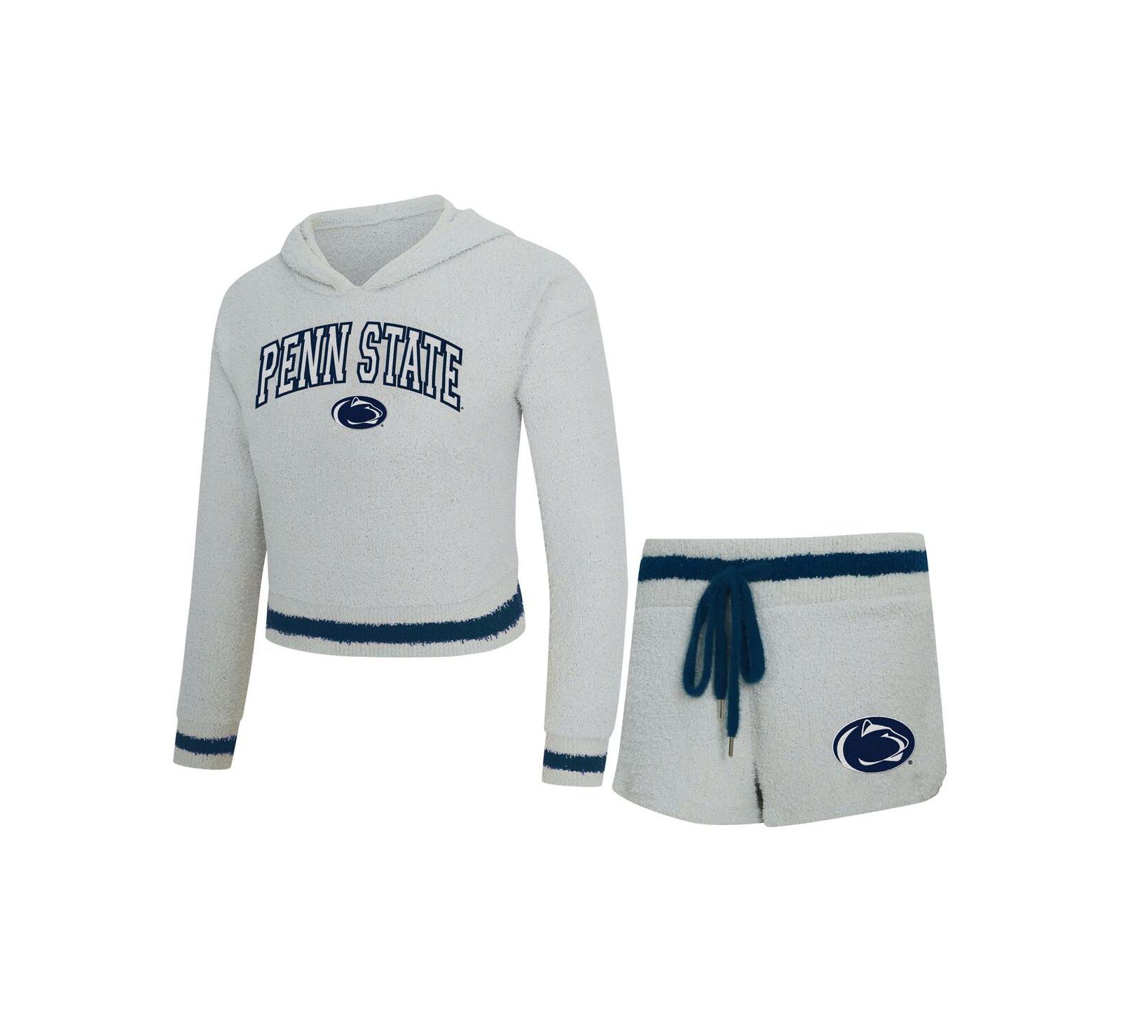 Concepts Sport Женский комплект из 2 предметов Concepts Sport Gray/Navy Penn State Nittany Lions Whitley Long Sleeve Hoodie и шорты