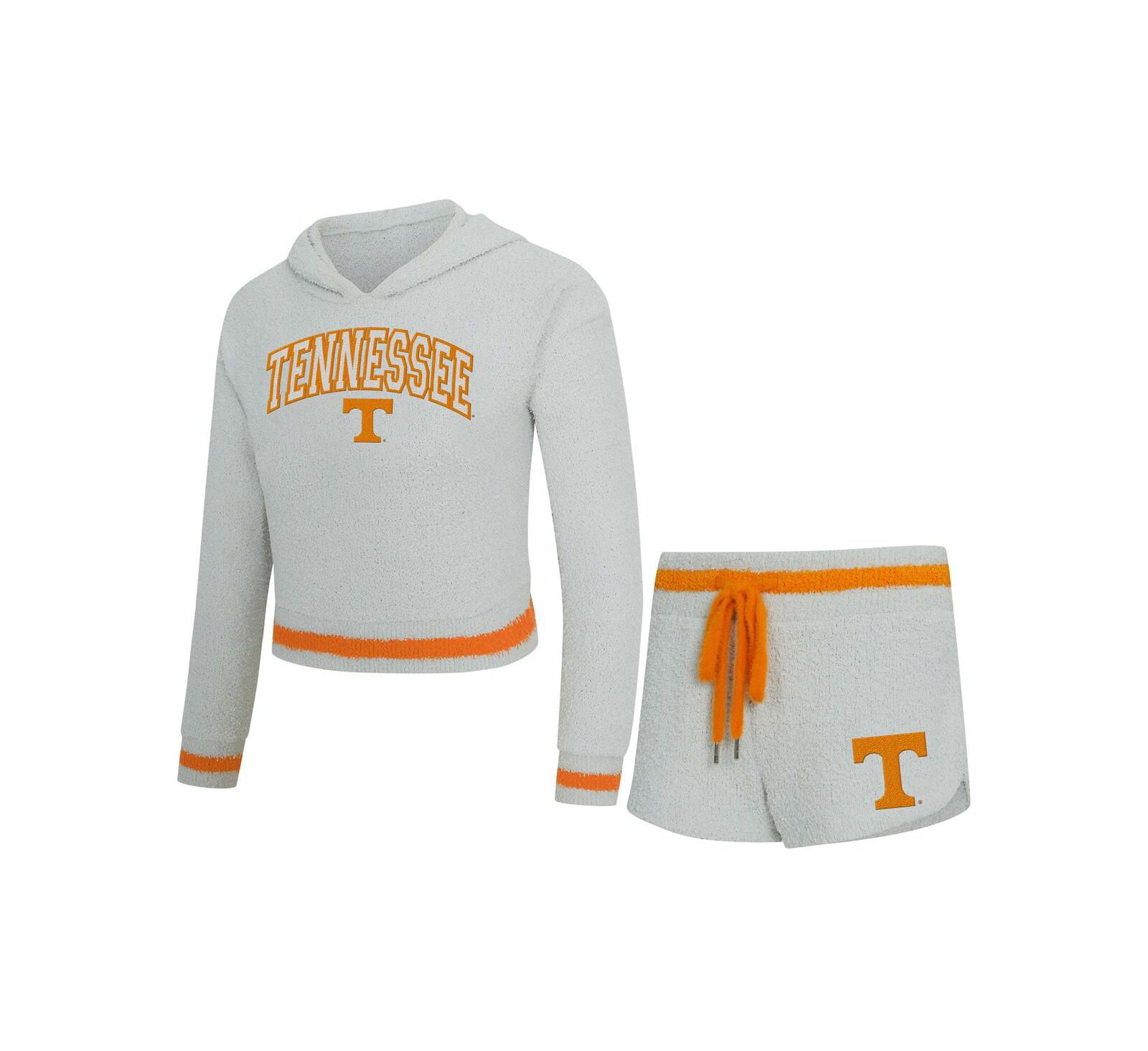 Женский комплект из худи с длинным рукавом и шорт Concepts Sport Women's 2-Piece Gray/Tennessee Orange Tennessee Volunteers Whitley