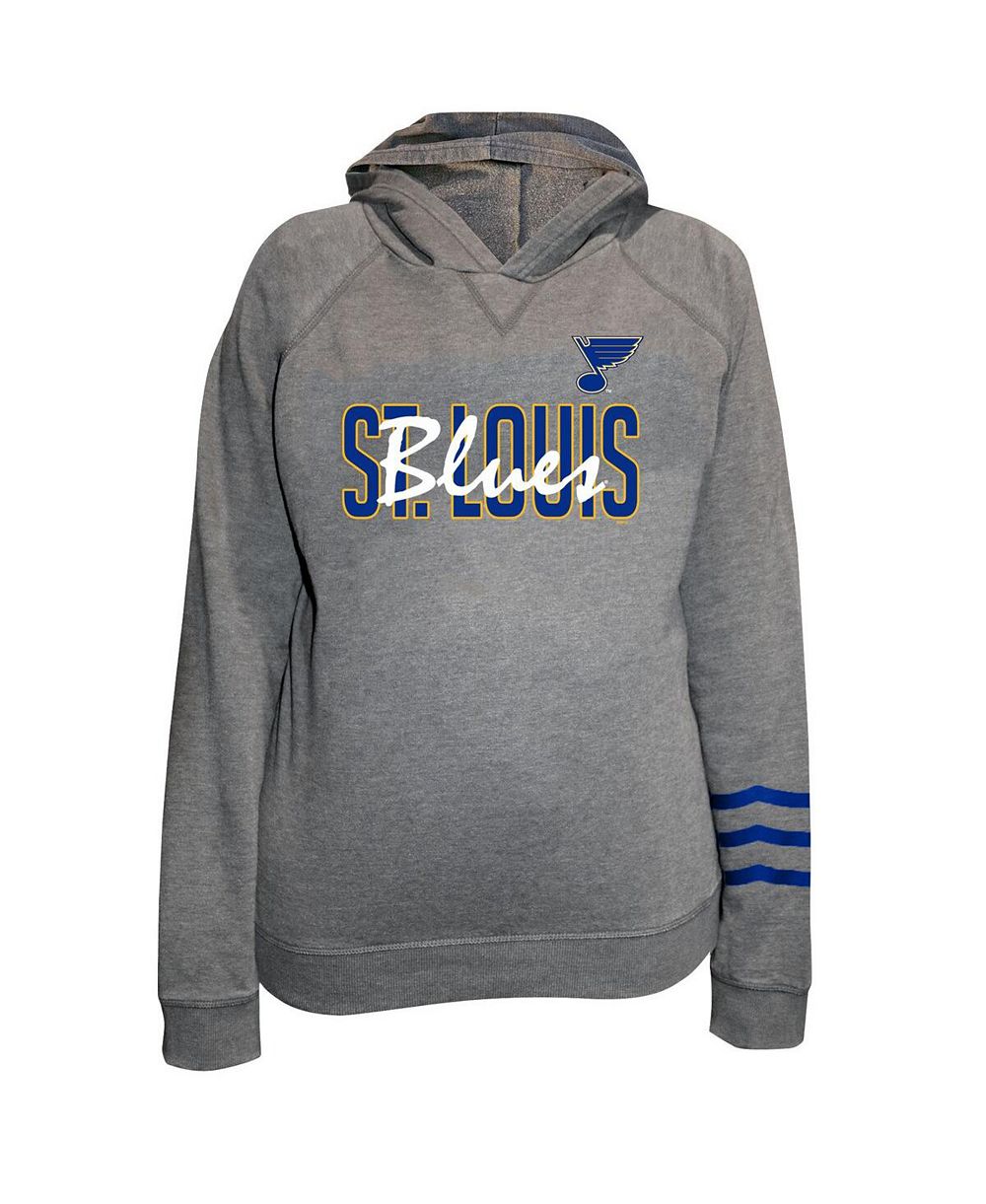 Fanatics Женский свитшот с капюшоном St. Louis Blues Heather Gray Plus Size Lightweight Fleece Raglan Pullover