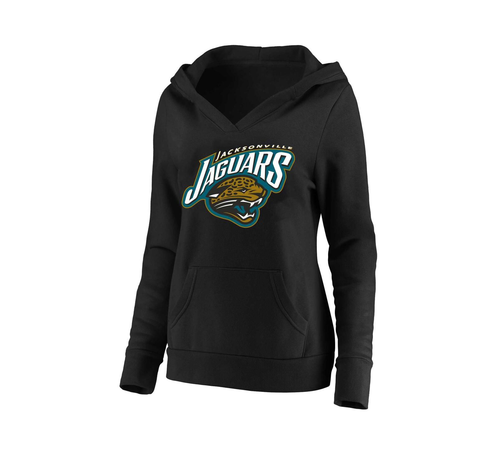 Mitchell & Ness Женское черное худи Mitchell Ness Jacksonville Jaguars Classic Logo V-Neck