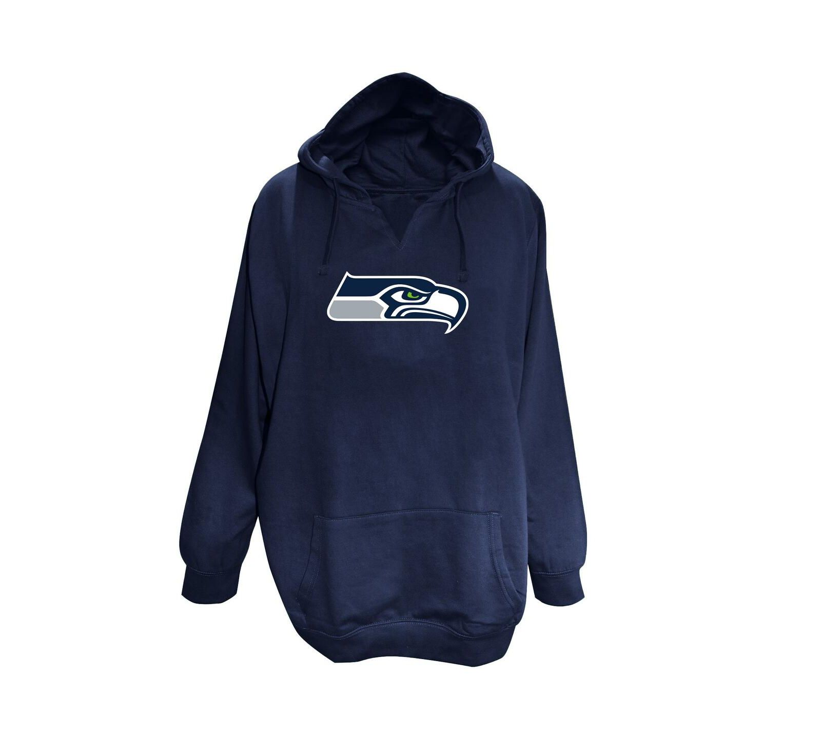 Женское худи Fanatics Seattle Seahawks College Navy V-Neck Pullover Plus Size