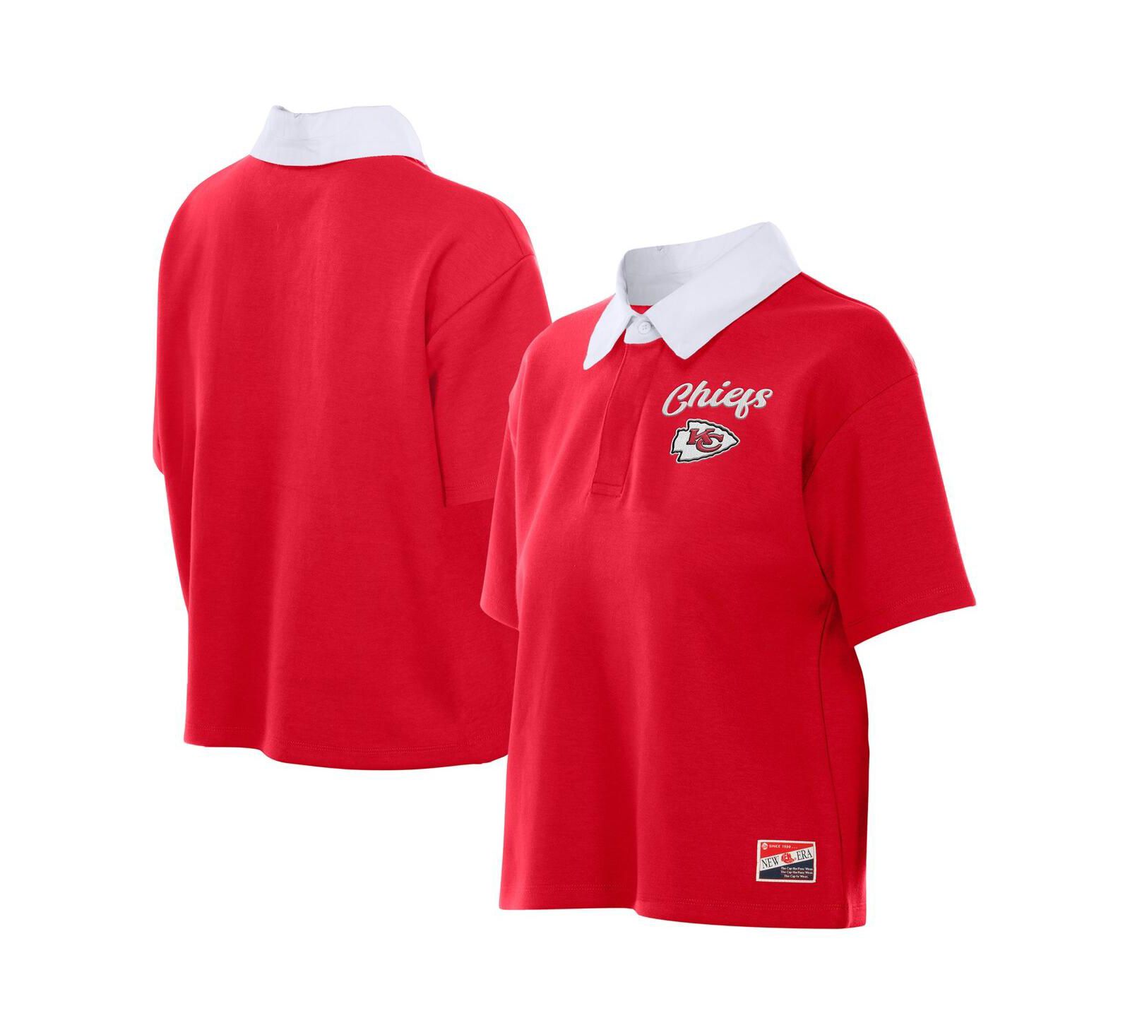 New Era Женское укороченное поло Red Kansas City Chiefs Throwback Boxy