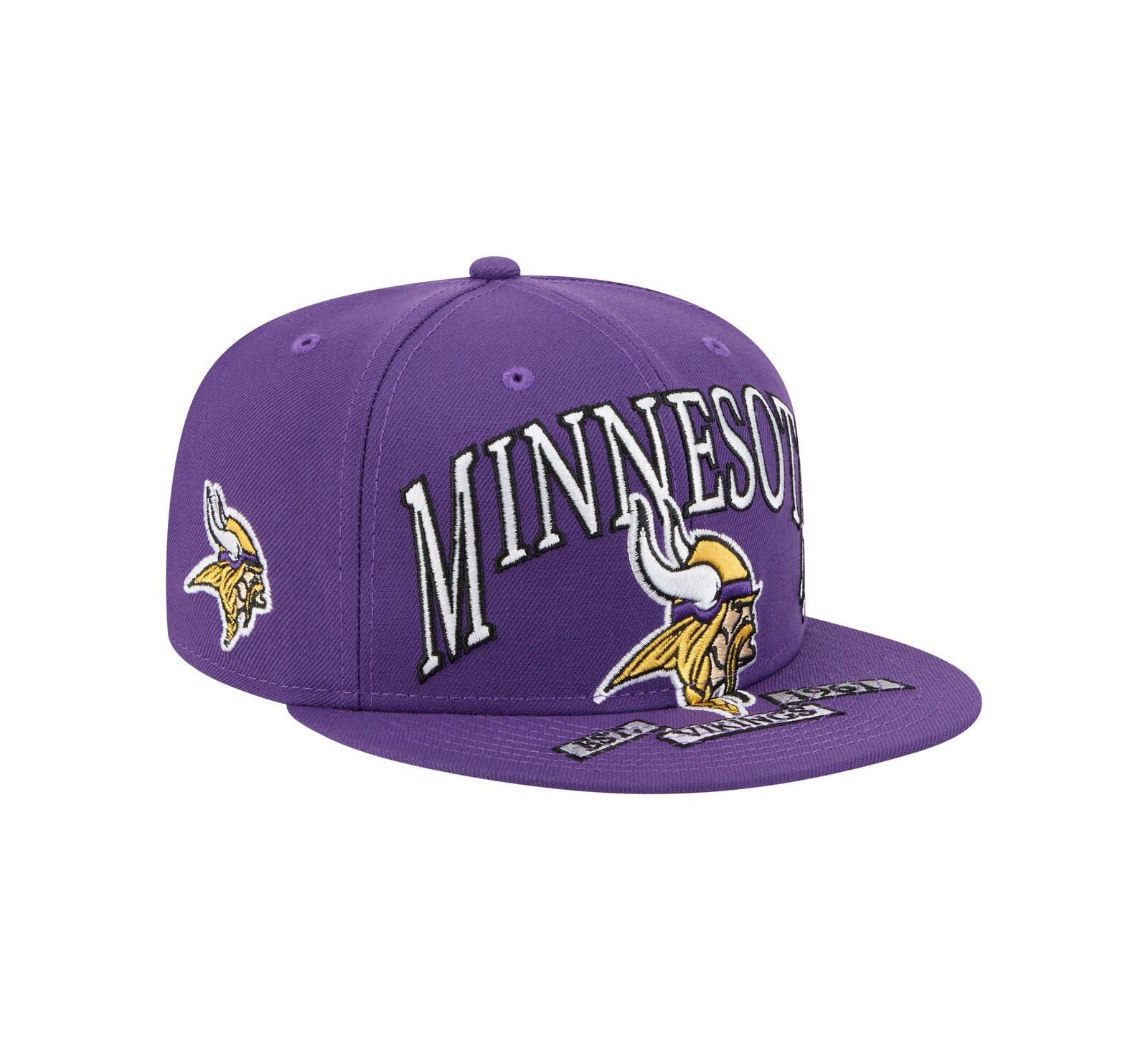 New Era Men's Purple Minnesota Vikings Oversized 59FIFTY Fitted Hat