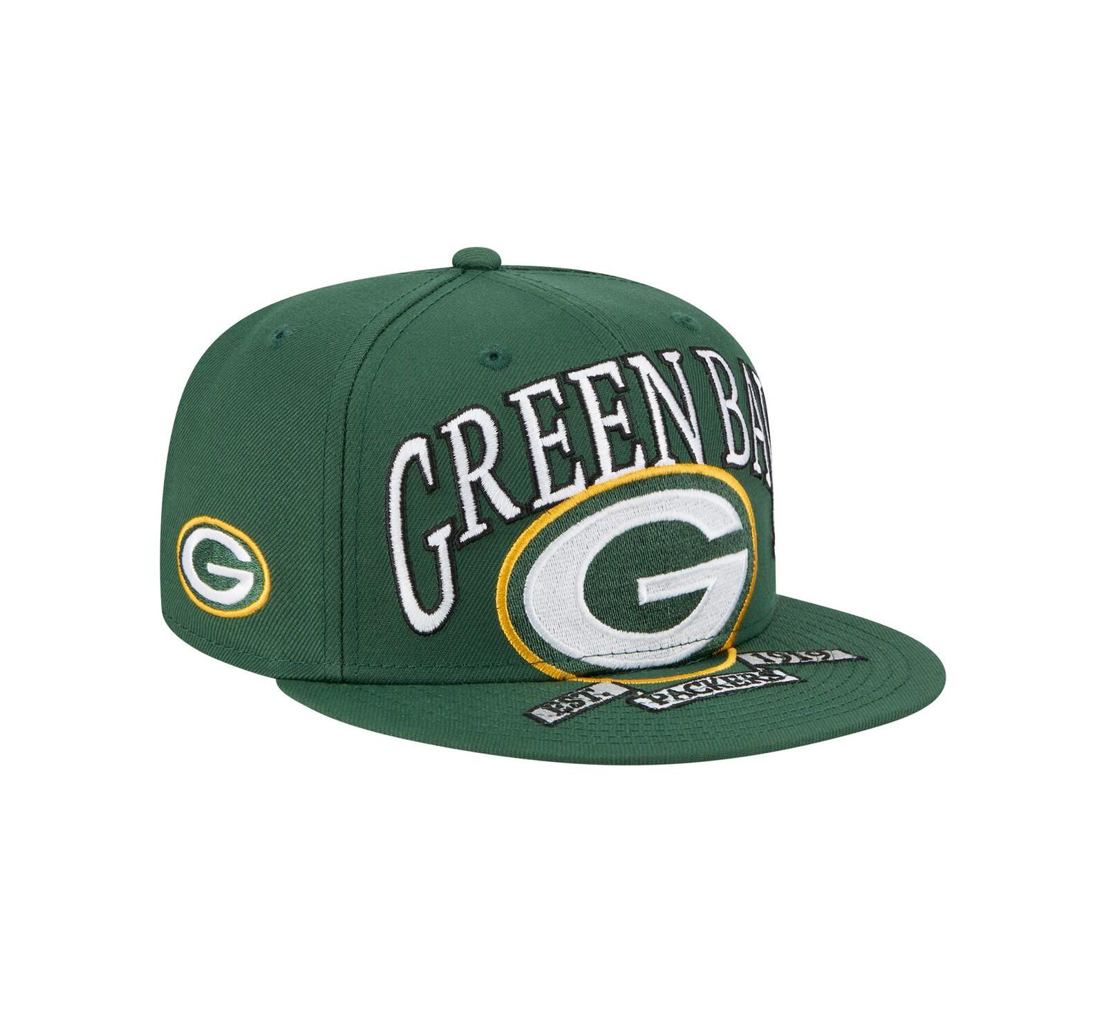New Era Men's Green Green Bay Packers Oversized 59FIFTY Fitted Hat