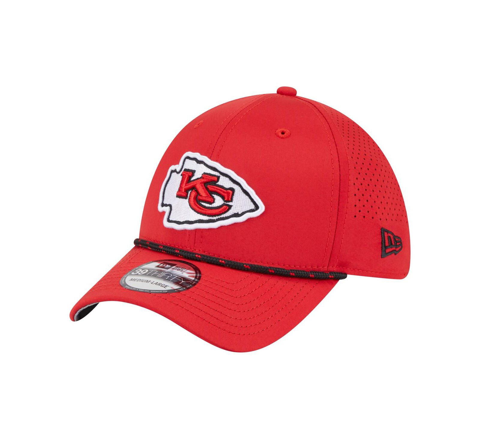 Мужская кепка New Era Red Kansas City Chiefs Perforated 39THIRTY Flex