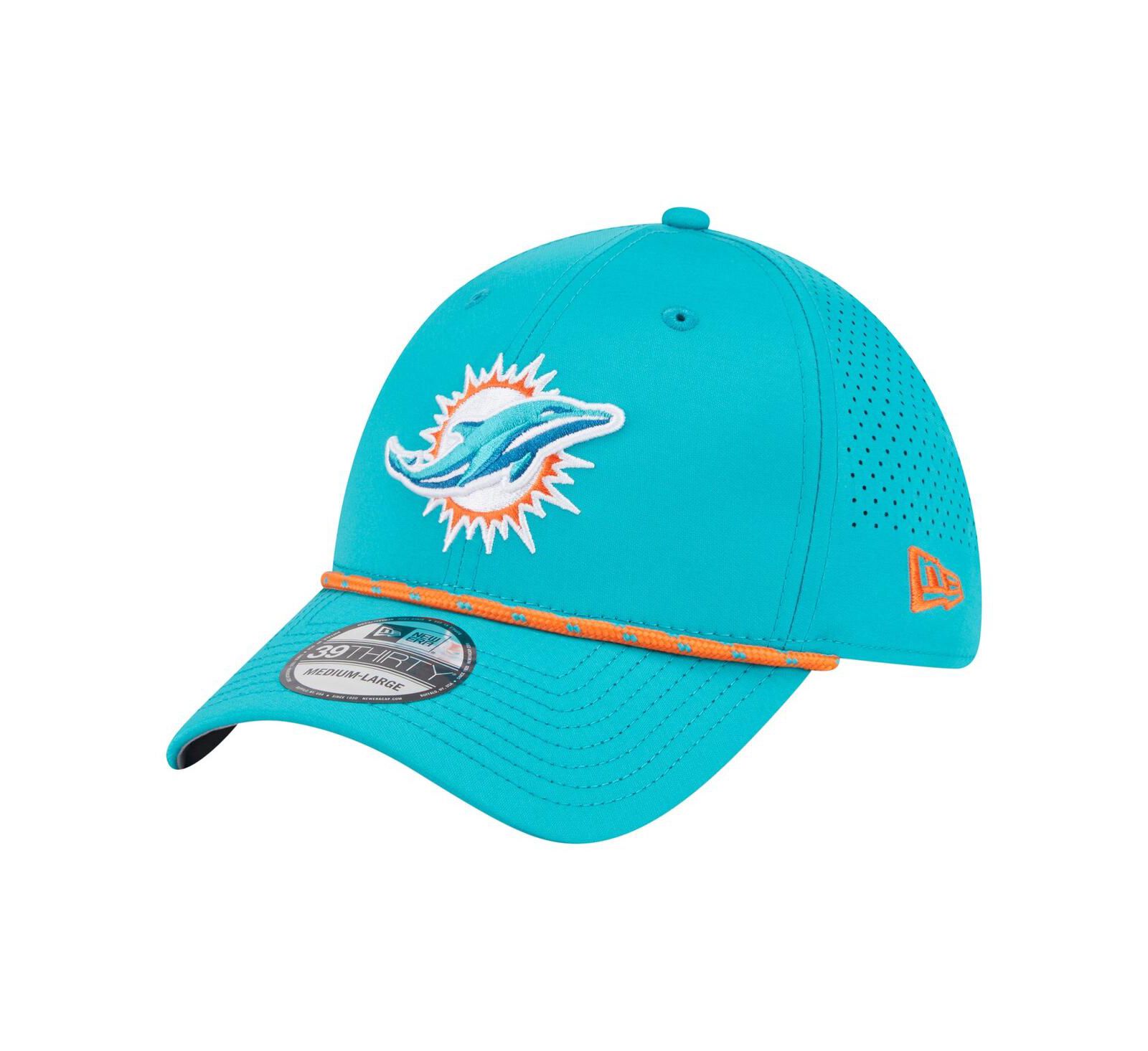 Мужская кепка New Era Miami Dolphins Aqua Perforated 39THIRTY Flex
