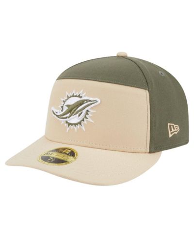 New Era Men's Light Beige/Olive Miami Dolphins Two-Tone Color Pack Split Panel 59FIFTY Fitted Hat