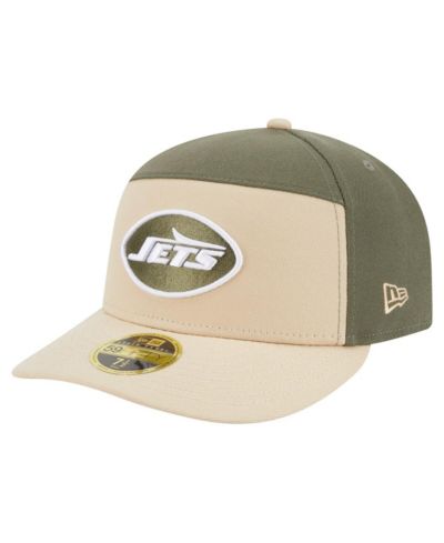 New Era Men's Light Beige/Olive New York Jets Two-Tone Color Pack Split Panel 59FIFTY Fitted Hat