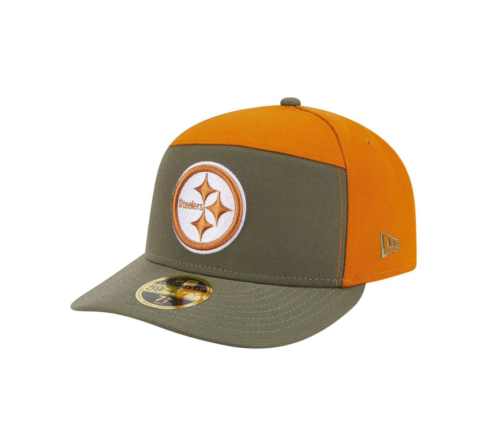 Мужская кепка New Era Olive/Brown Pittsburgh Steelers Two-Tone Color Pack Split Panel 59FIFTY Fitted