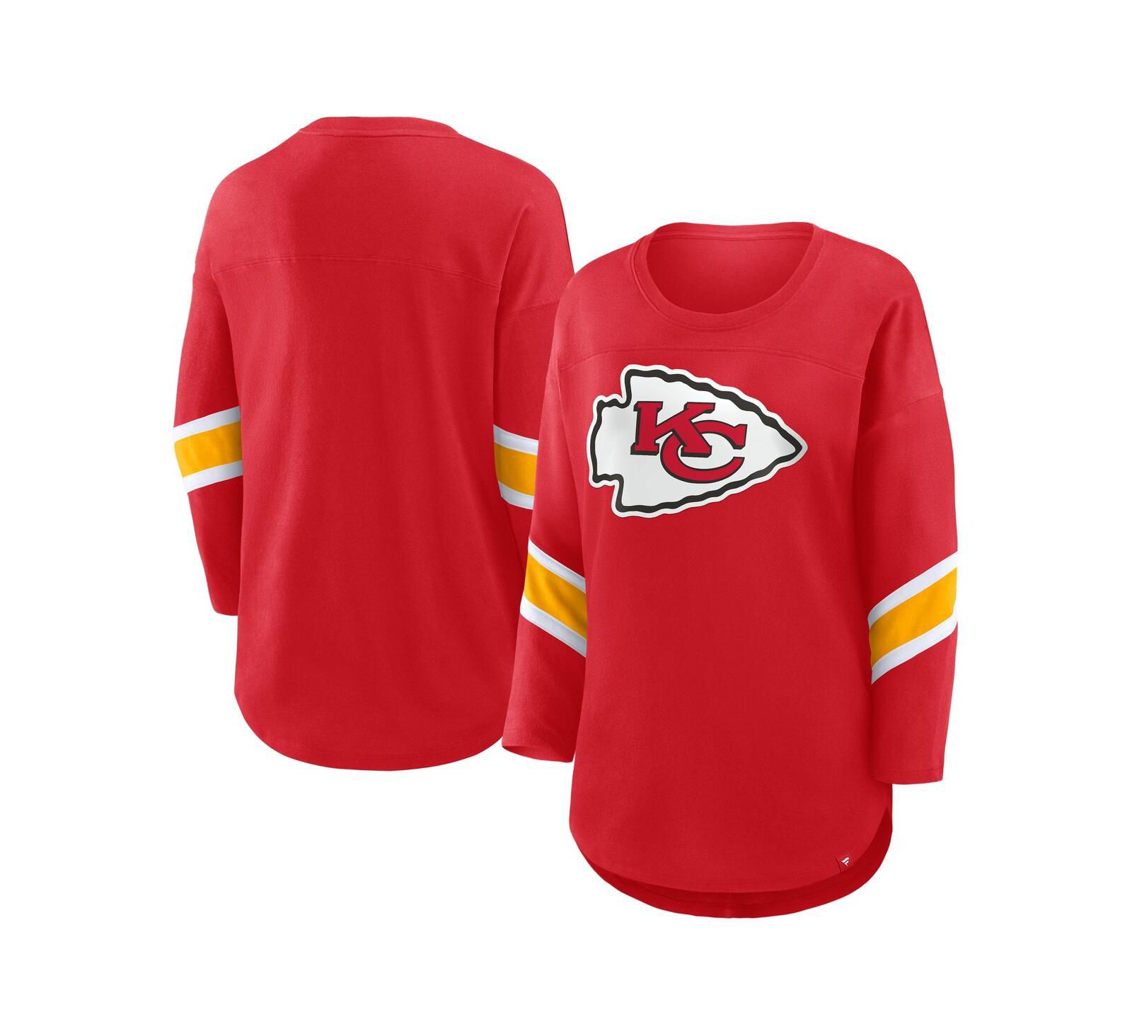 Fanatics Women's Red Kansas City Chiefs Plus Size Redzone 3/4-Sleeve Scoop Neck T-Shirt
