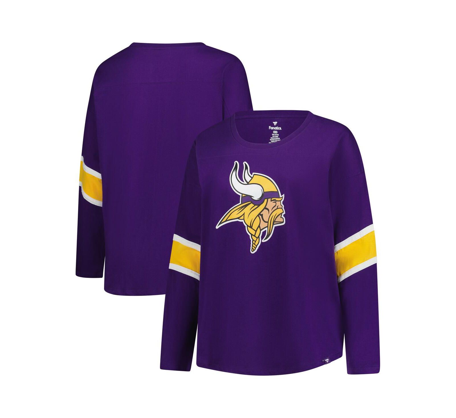 Fanatics Women's Purple Minnesota Vikings Plus Size Redzone 3/4-Sleeve Scoop Neck T-Shirt