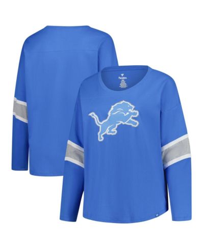 Женская футболка Fanatics Blue Detroit Lions Plus Size Redzone 3/4-Sleeve Scoop Neck
